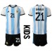 Argentina Paulo Dybala #21 Replika Babykläder Hemma matchkläder barn VM 2022 Korta ärmar (+ Korta byxor)
